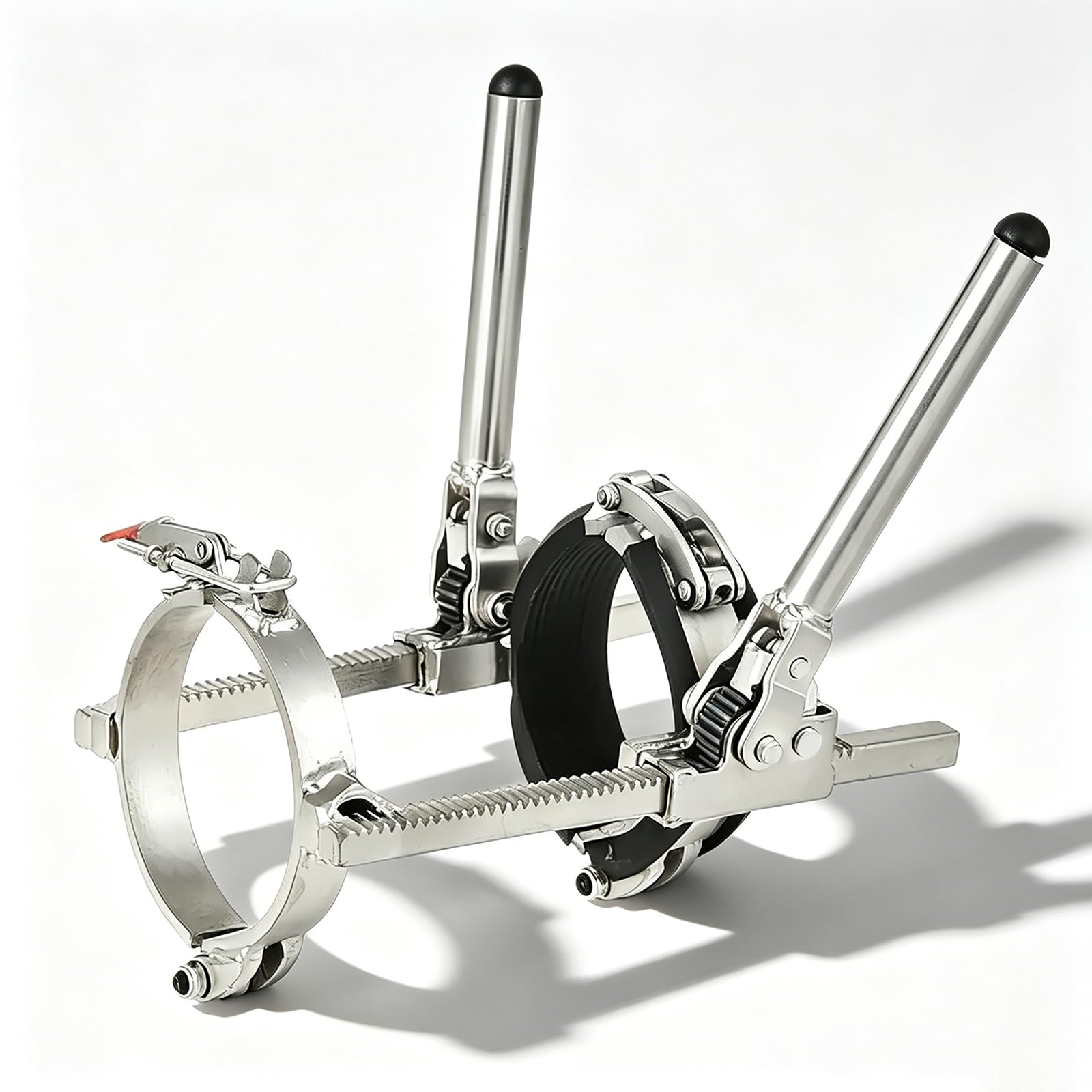 YXFAZPP Pp/PVC Pipe Tensioner, Heavy Duty Silent Pipeline Alignment & Tightening Tool, with Anti-Slip Ratchet Clamp, for Drainage, Sewer & Construction Projects (size_name 160mm)
