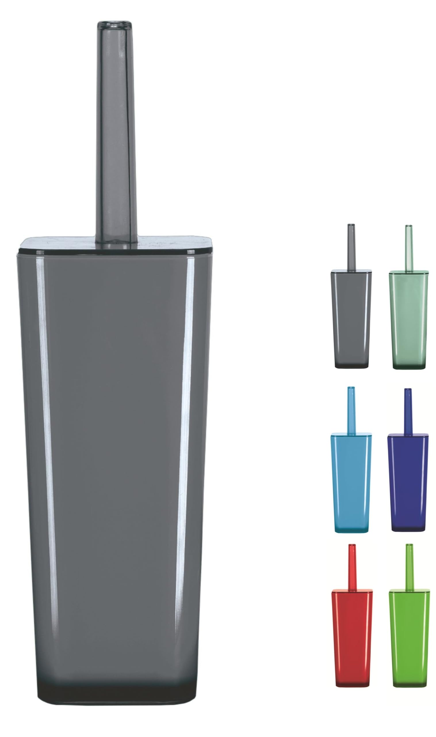 Kw Dark Grey "Easy" Enlcosed Plastic Toilet Brush And Holder (Dark Grey)