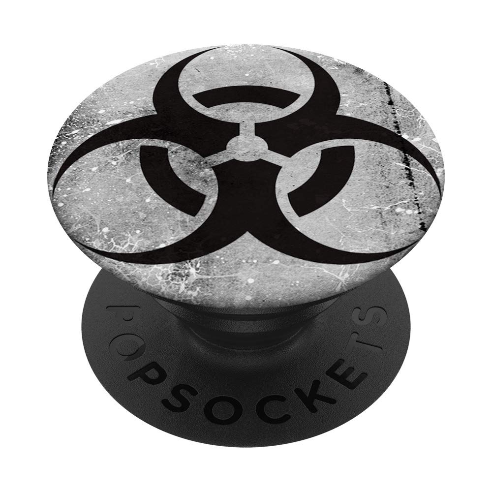 Biohazard Pop Mount Socket Danger Sign Vintage Bio Hazard PopSockets Grip and Stand for Phones and Tablets