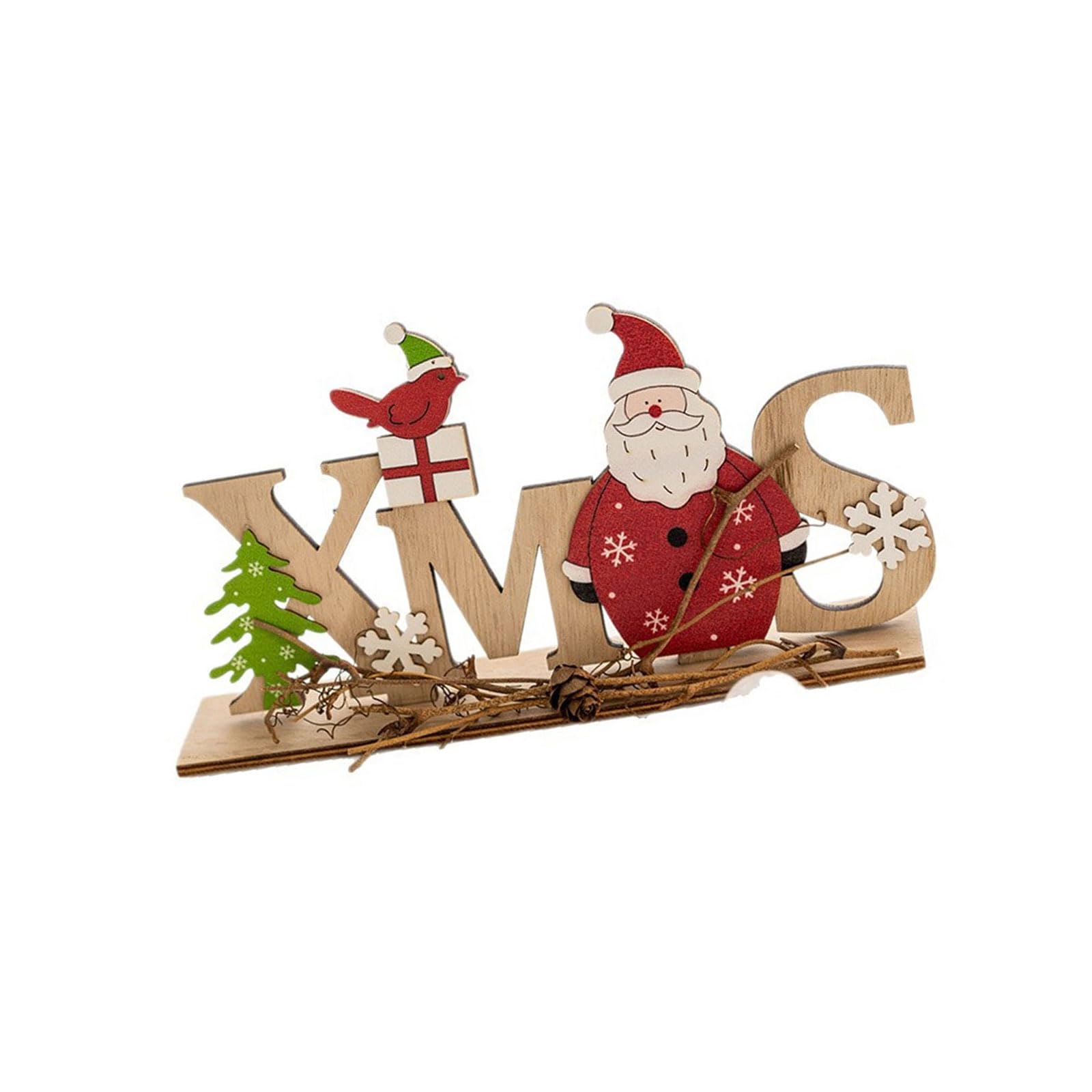 Wooden Snowman/Santa Alphabets Letters Tabletop Decoration Festival Christmas Accessory Home Ornament Wood Snowman Sign
