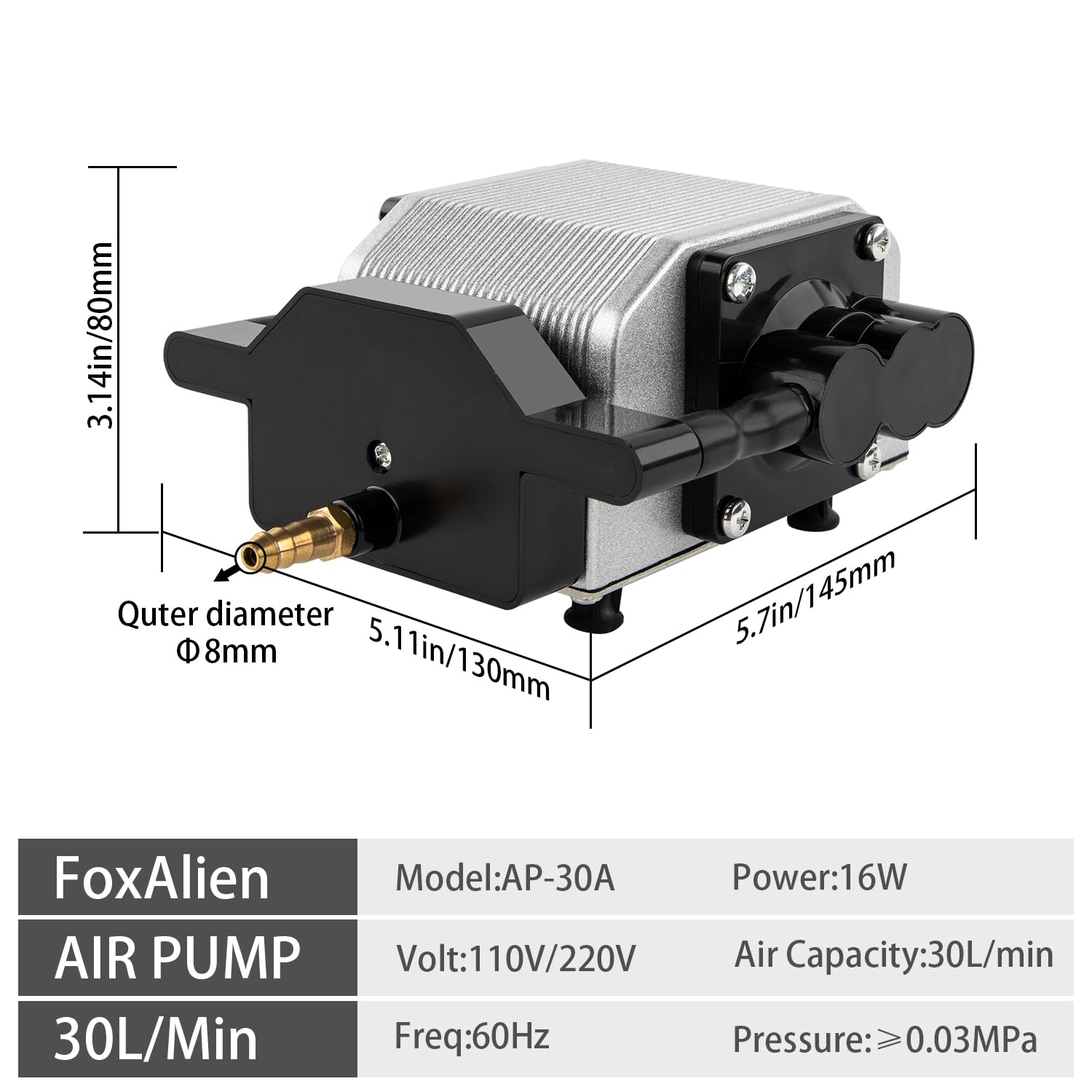 FoxAlien 30L/Min Air Assist 220V Pour Machine à
