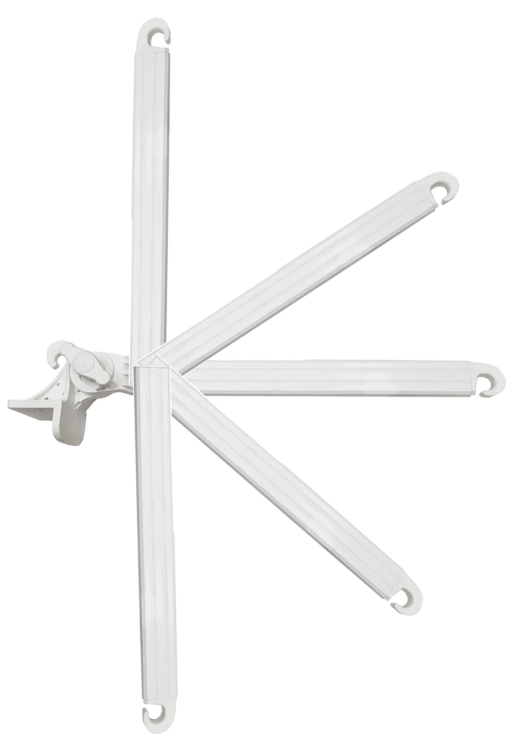 Braccetti per Tende da Sole Esterne in PVC Bianco 50 cm Regolabili 180° 1 Coppia