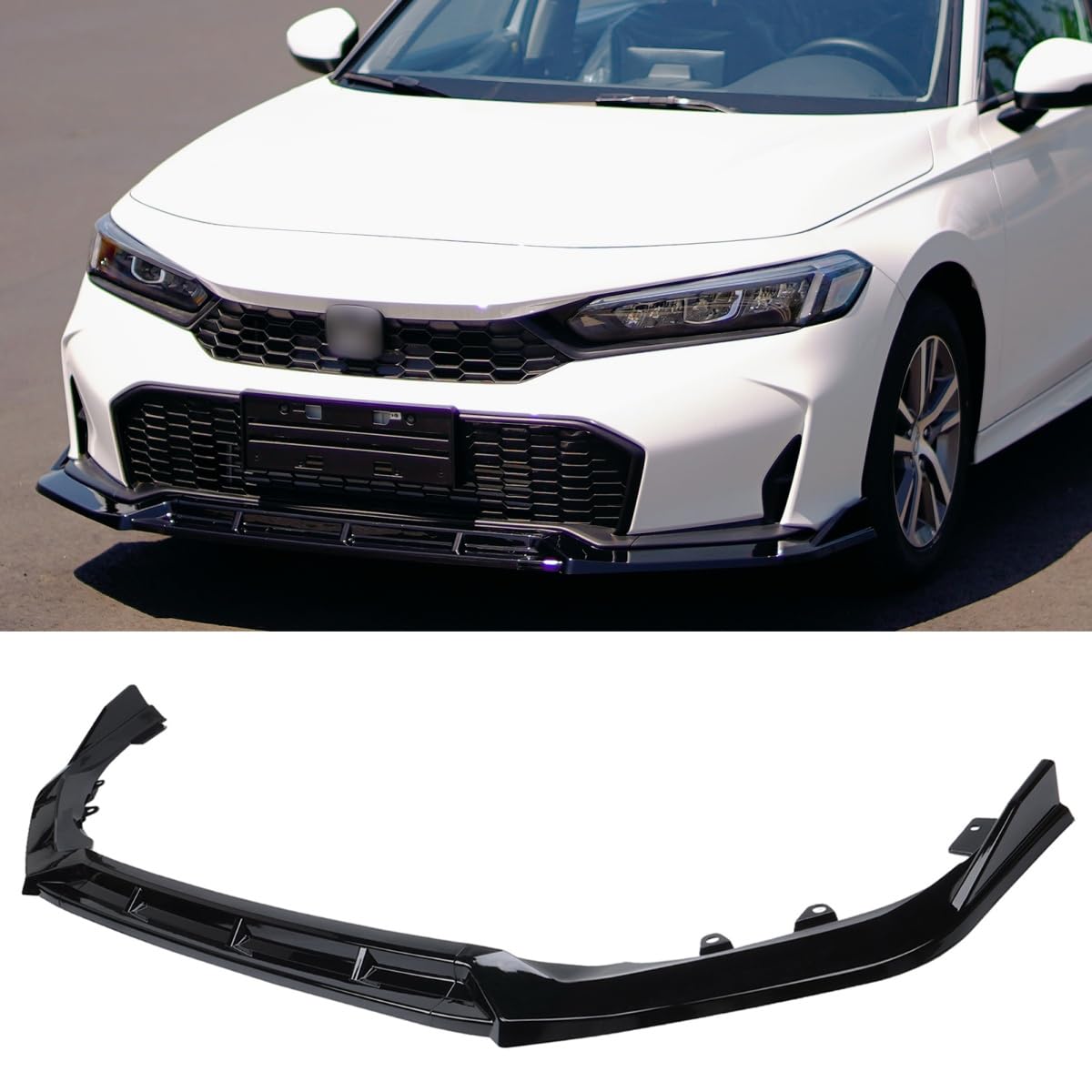 Photo 1 of Oasiland Front Lip Compatible with Honda Civic 2025 2026, Gloss Black Bumper Air Dam Spoiler Lower Chin Fits for Hatchback, Sedan, Si, LX, Sport, Sport Touring, Hybrid All Models, Protection Body Part