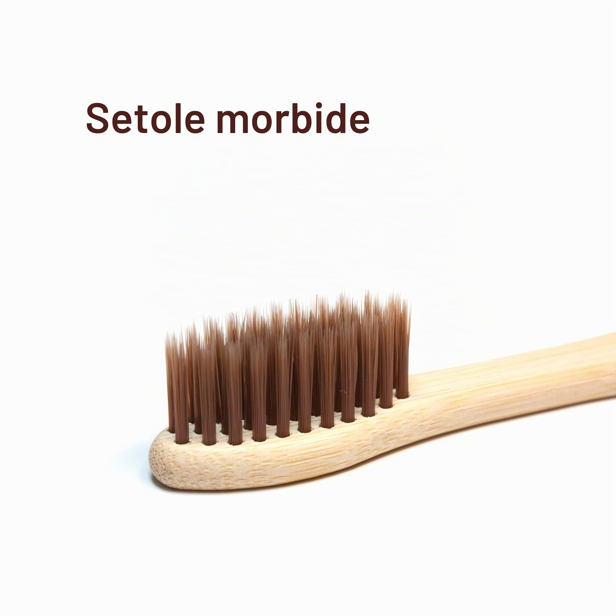 Spazzolino Bamboo, 100% Senza BPA Vegan Spazzolini Bamboo di Riutilizzabili e Biodegradabile, con Setole di Carbone Morbide e Disegno Individuale, Confezione Biodegradabile Sostenibile-10 Colori
