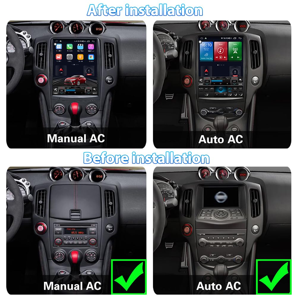 aoonav 12.1 Inch Android 12 Car Radio Head Unit for Nissan 370Z 2008-2018 Multimedia Player GPS Navigation Wireless CarPlay Android Auto 1080P Touch Screen Auto Stereo Replacement