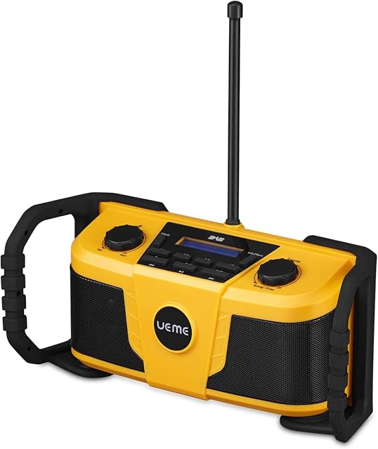 UEME Rugged DAB/DAB+ FM Jobsite Wireless Bluetooth Radio DB322 Yel/Blk