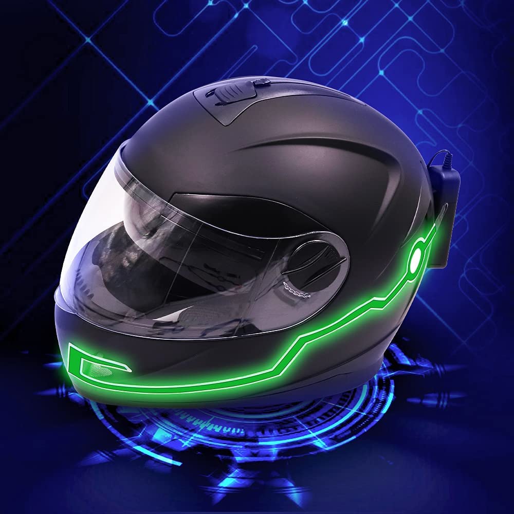 Automaze EL LED Wire Helmet Light Strip, 3 Flash Models For for Motorbike Helmet Decoration, Riding Signal LED (Green) : Buy Online at Best Price in KSA
