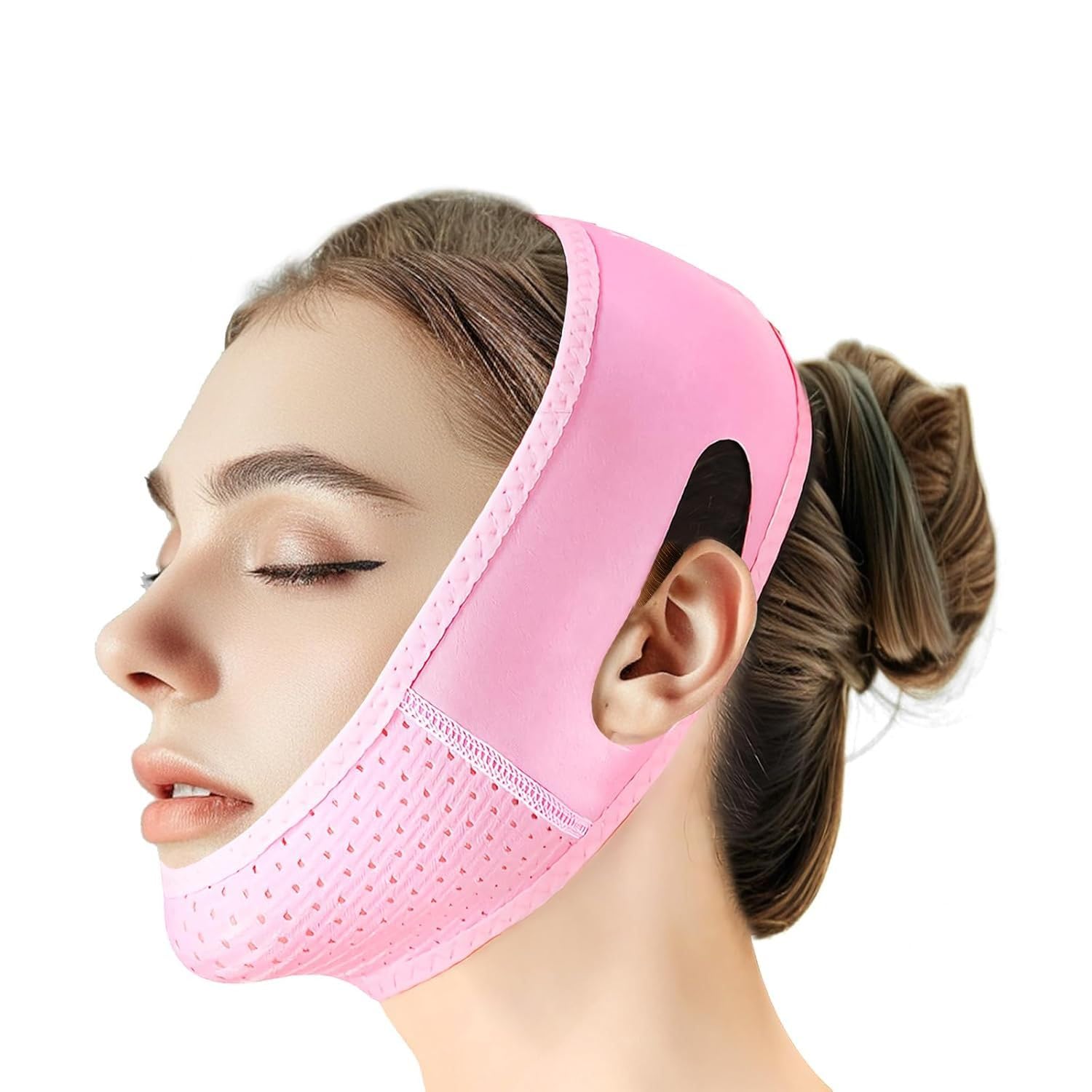Jawline Shaper, Double Chin Lift Mask with Flexible Fit & Breathable Comfort V Shape Face Lifting Mask for Women | V-Line Contouring | Double Chin Reducer | Skincare Companion | Everyday Beauty Care-image-12