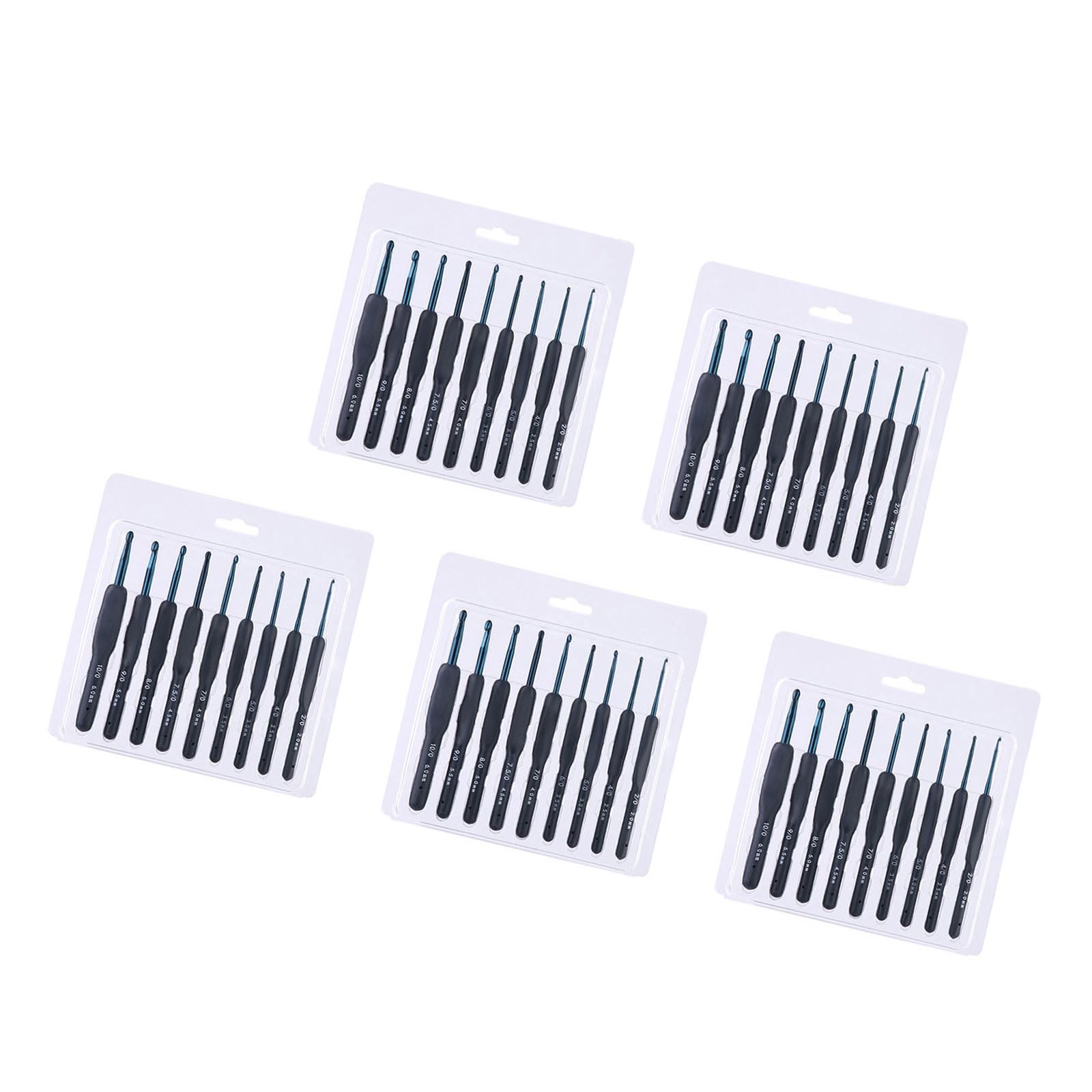 Tsophreniq 5 Set Ergonomical Crochet Hook 2.0mm-6.0mm Crochet Needle Knitting Needle Accessories Easy to Use for Women