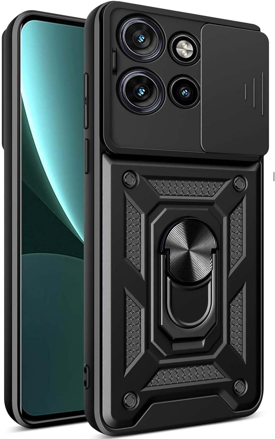 Wellpoint Trendy Compatible Designer for Motorola Moto Edge 50 Neo 5G,Ultra Thin Shockproof Armor Cover with Slide Camera Cover and Magnetic Ring Kickstand, PC+TPU Durable Back Case (B0DGQKW9QD) Amazon Price History, Amazon Price Tracker