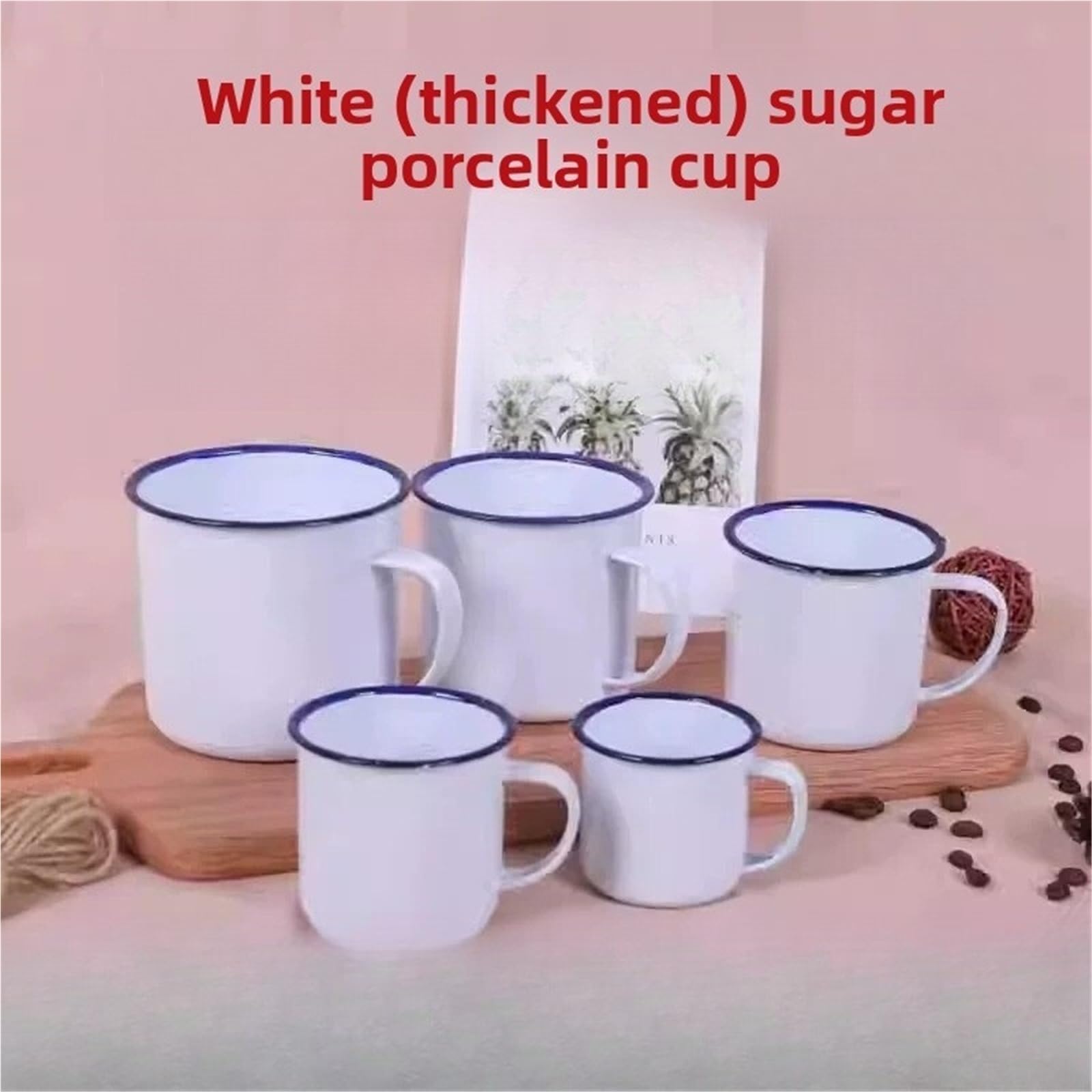 Taza De Té Nostálgica Engrosada Esmaltada 8 Cm Y 10 Piezas