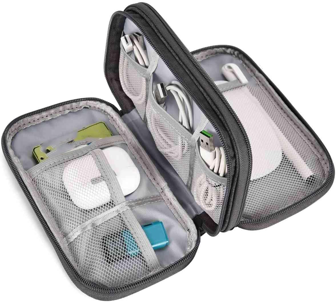 SaleOn 8.3x5 Inch Tech Pouch Organizer with 1 Year Warranty – Portable Storage Organizer for USB Cable, Charger, Earphone, Power Bank, Hard Disk & Digital Gadgets, Travel Mobile Bag for Men