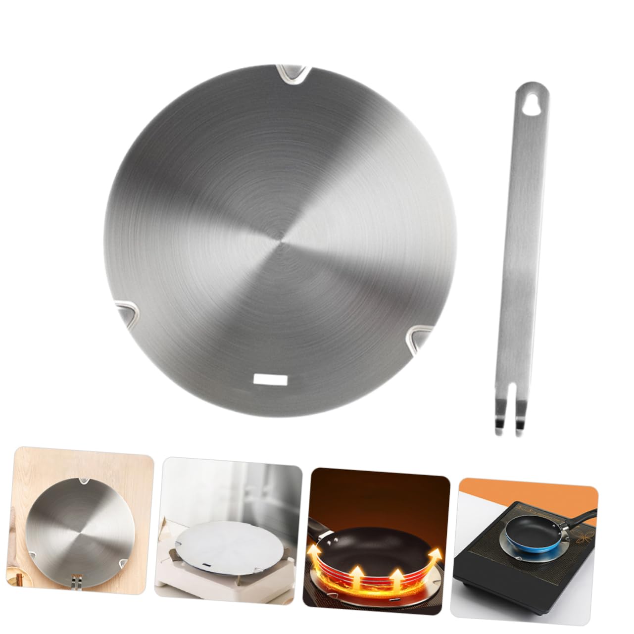 COLLBATH Placa De Conducción De Calor para Inducción y Gas Difusor De Calor Multiusos Protector De Cocina