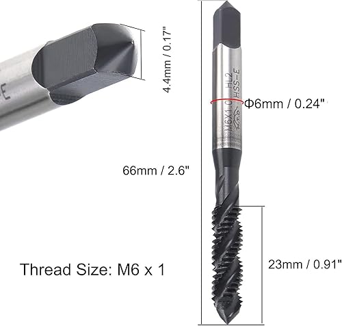 Miniatura 7 de Rosca de flauta espiral para perforación y roscado de aluminio Die Steel Acero inoxidable Bronce y plásticos duros Máquina métrica roscado de
