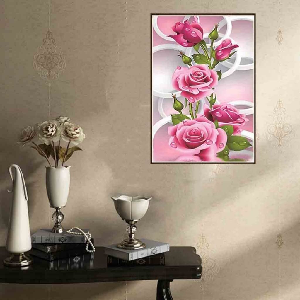 Kit Diamond Painting Rose 5D - Pittura Con Diamantini Per Adulti E Bambini, Decorazione Casa Fai Da Te - Foto 5