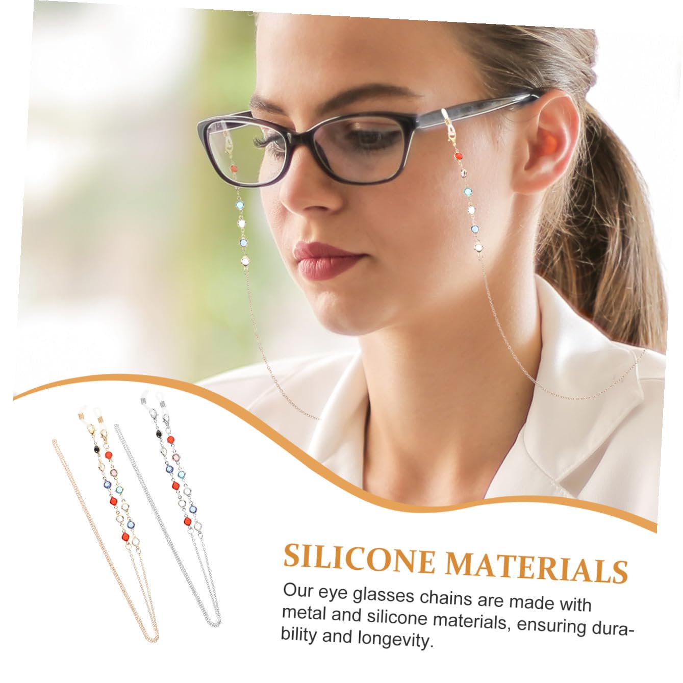 VALICLUD Cadena De Gafas Accesorios Cadena De Anteojos Moda Cadena Para Colgar Gafas En El Cuello Gafas De Sol Collar De Máscara Cordones De Anteojos Para Mujer Metal