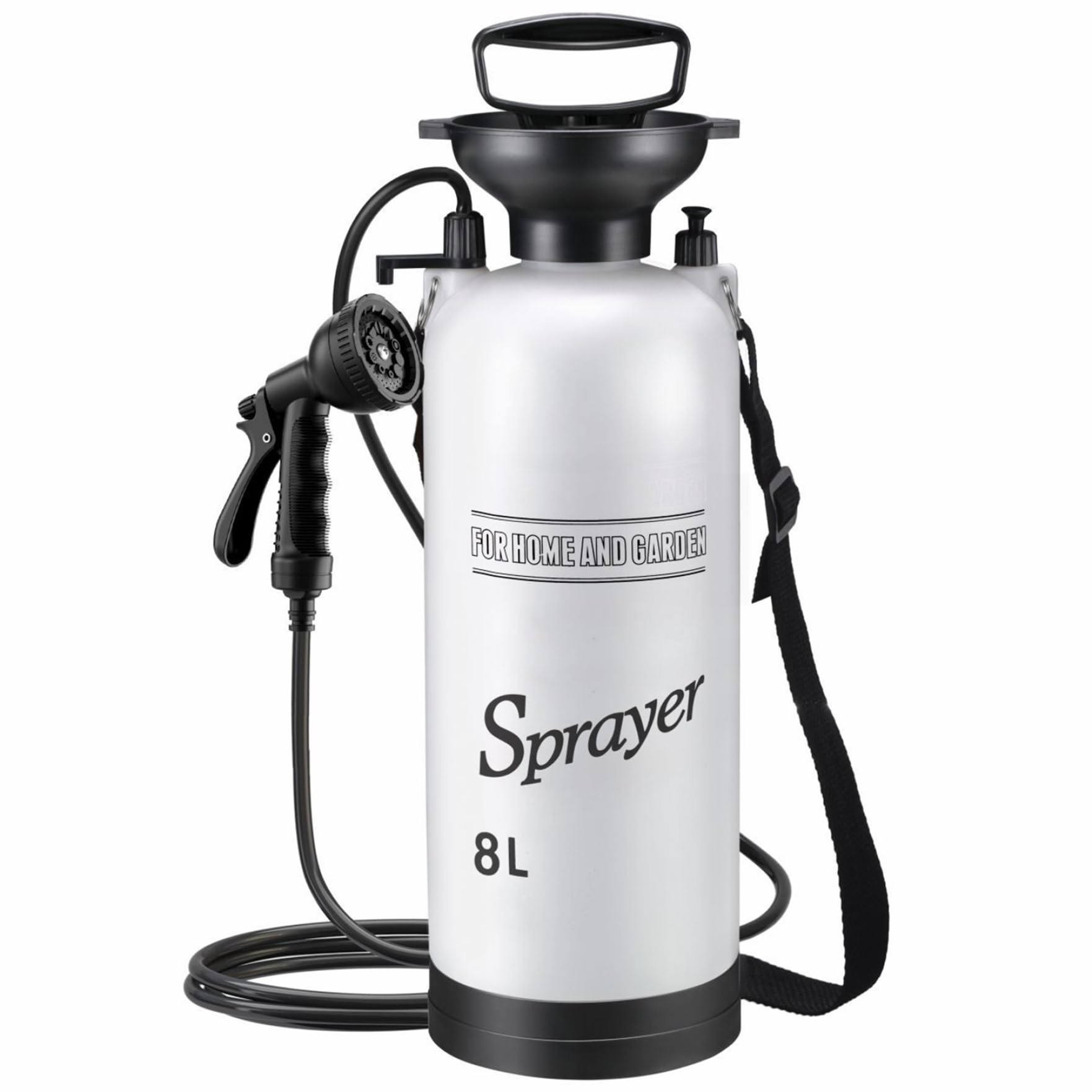 Douche de Camping Portable, Douche Portable 8L Avec 10 Modes TêTe de PulvéRisateur Et Tuyau de 9,84 Pieds Pour Jardin de RandonnéE