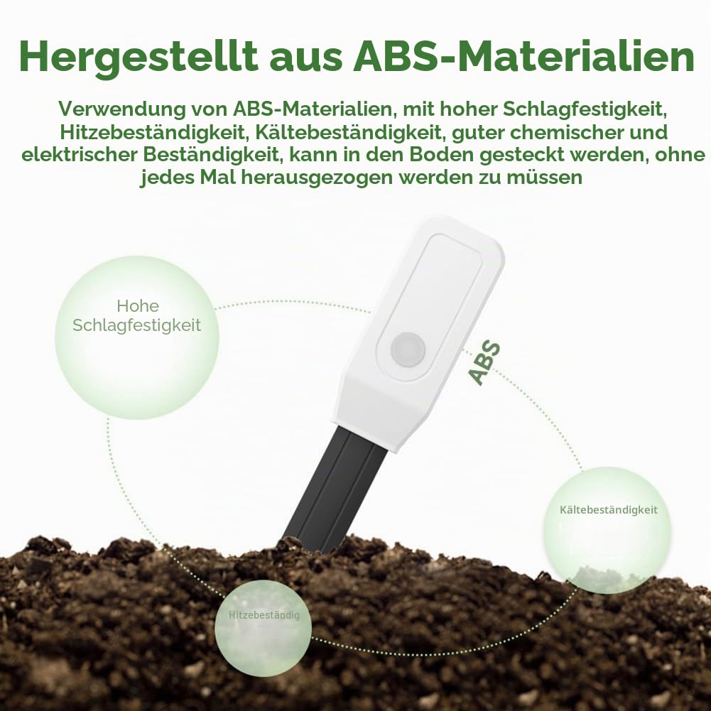 Bodenfeuchtigkeitssensor, WLAN-Hygrometer, Feuchtigkeitssensor, Fernüberwachung von Mobiltelefonen, für Hof, Bauernhof, Garten, Rasenpflanzen, Innen- und Außenbereich, 18 x 3,5 x 2,4 cm (WLAN)