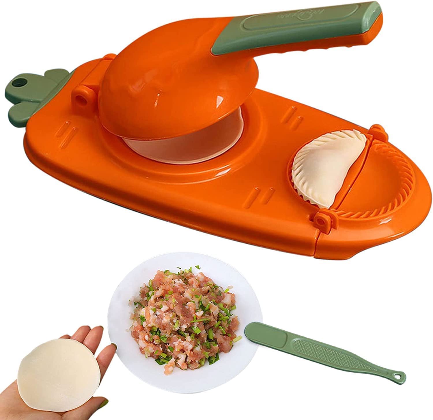 2023 Dumpling Skin Artifact DIY Dumpling Maker -【New Version】2 In 1 Dumpling Maker, Multifunction DIY Manual Dumpling Press Molds Set, Safety ABS material, Easy-tool for Dumpling Maker Red
