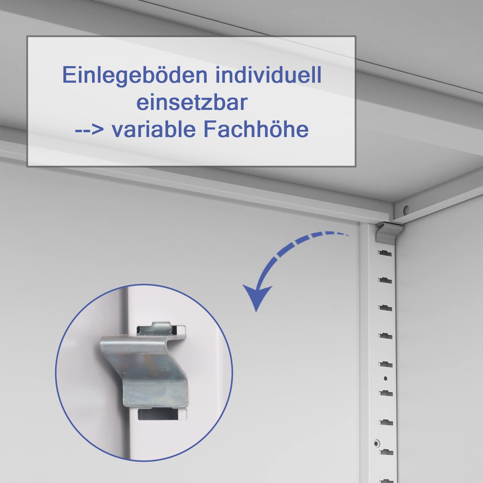 Midori Aktenschrank Metall abschließbar | 140 x 90 x 40 cm | Stahlschrank mit Zylinderschloss, 3 verstellbare Einlegeböden | Büroschrank mit Flügeltüren, pulverbeschichtet | Grau