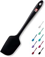 DI ORO Silicone Spatula - 600°F Heat-Resistant Rubber Kitchen Spatula for Baking, Scraping, & Mixing - BPA Free Nonstick Cookware Safe Flexible Utensil for Cooking - Seamless & Dishwasher Safe (Black)