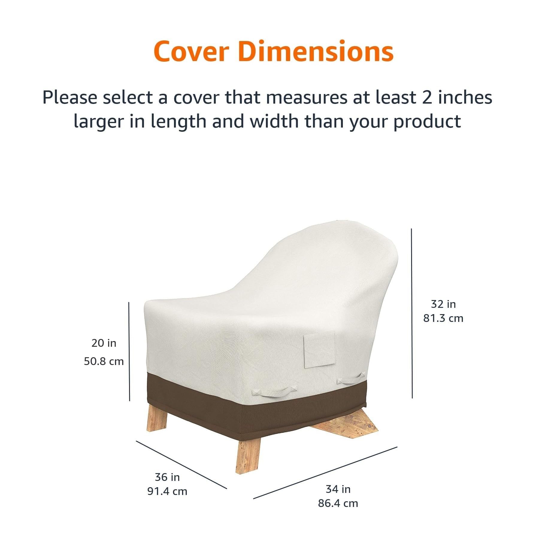 Amazon Basics Funda Protectora para Silla de jardín Adirondack, Beis/Bronceado (Paquete de 2)