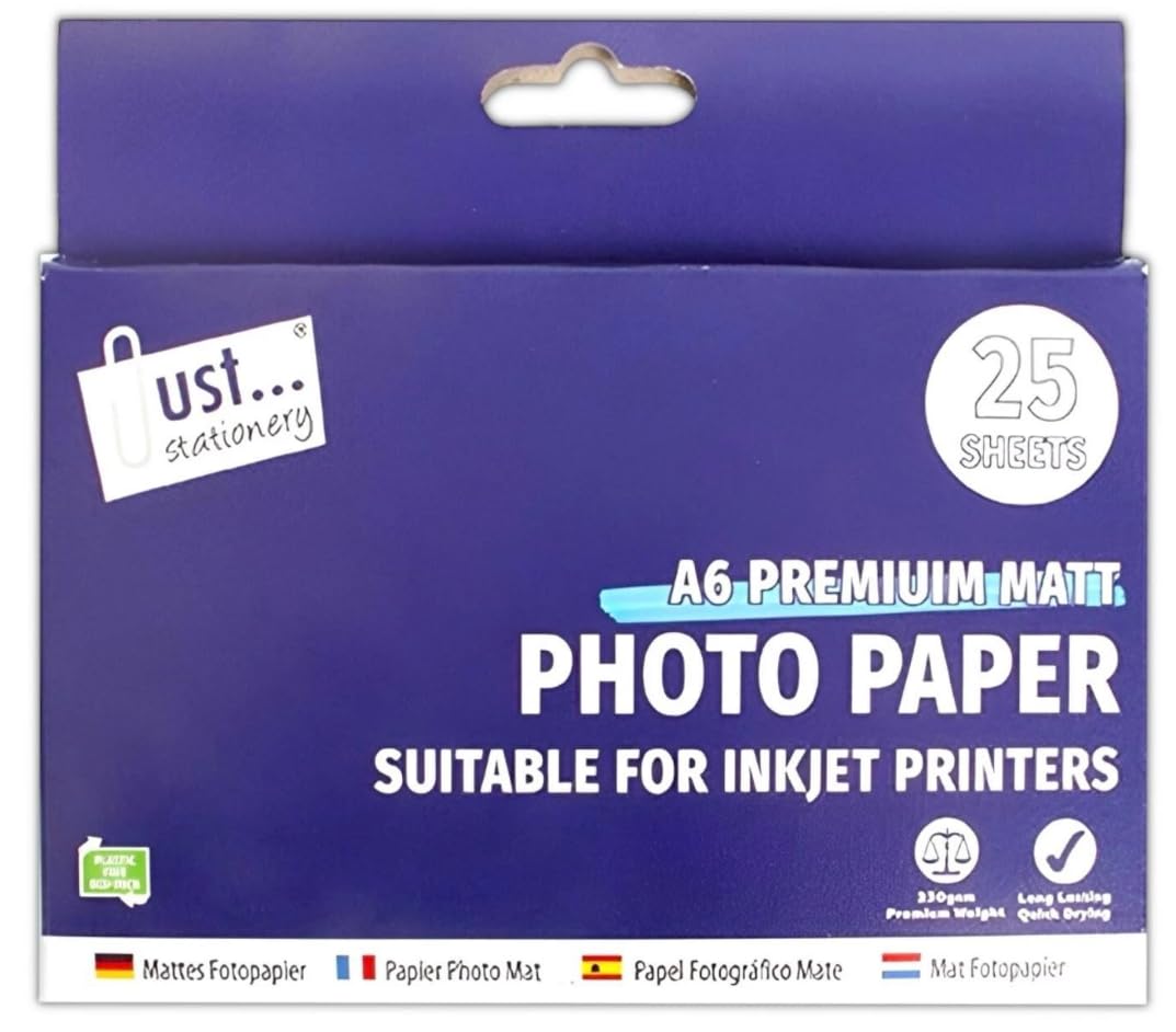 PaulStore 50 Sheets -6x4 Premium Matt Photo Paper Inkjet Printing 230GSM