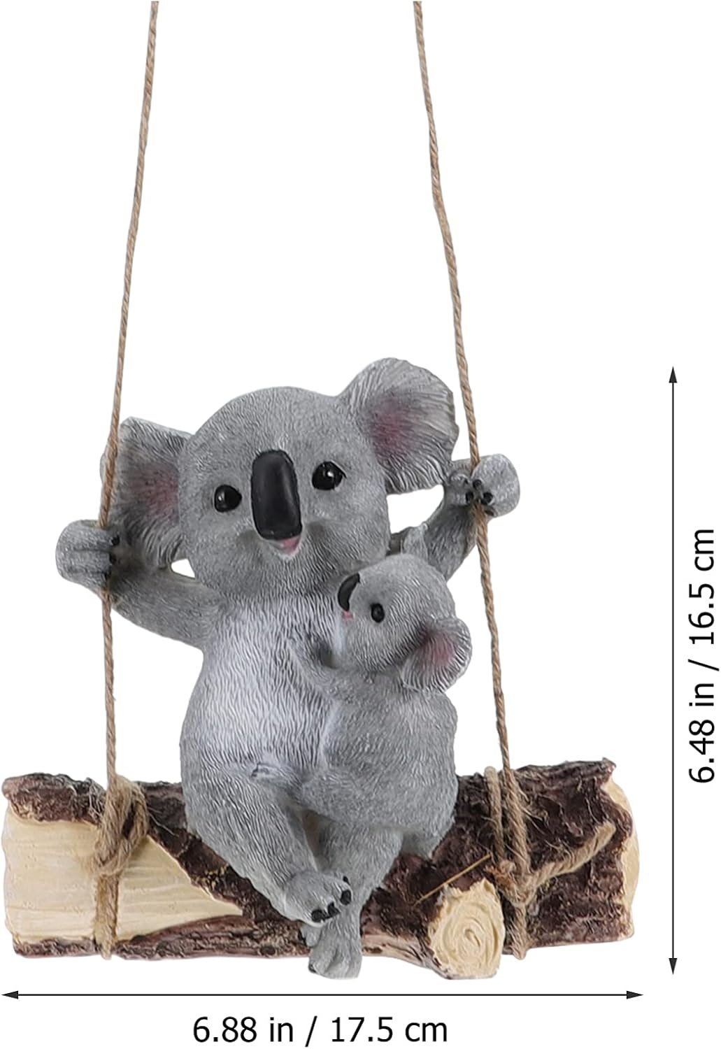 YARDWE Cake Decor Garden Koala Statue Resin Koala Bear Swing Figurine Decorative Hanging Cute Animal Sculpture Landscape Ornament for Outdoor Yard Lawn Patio Decor Cake Decoration