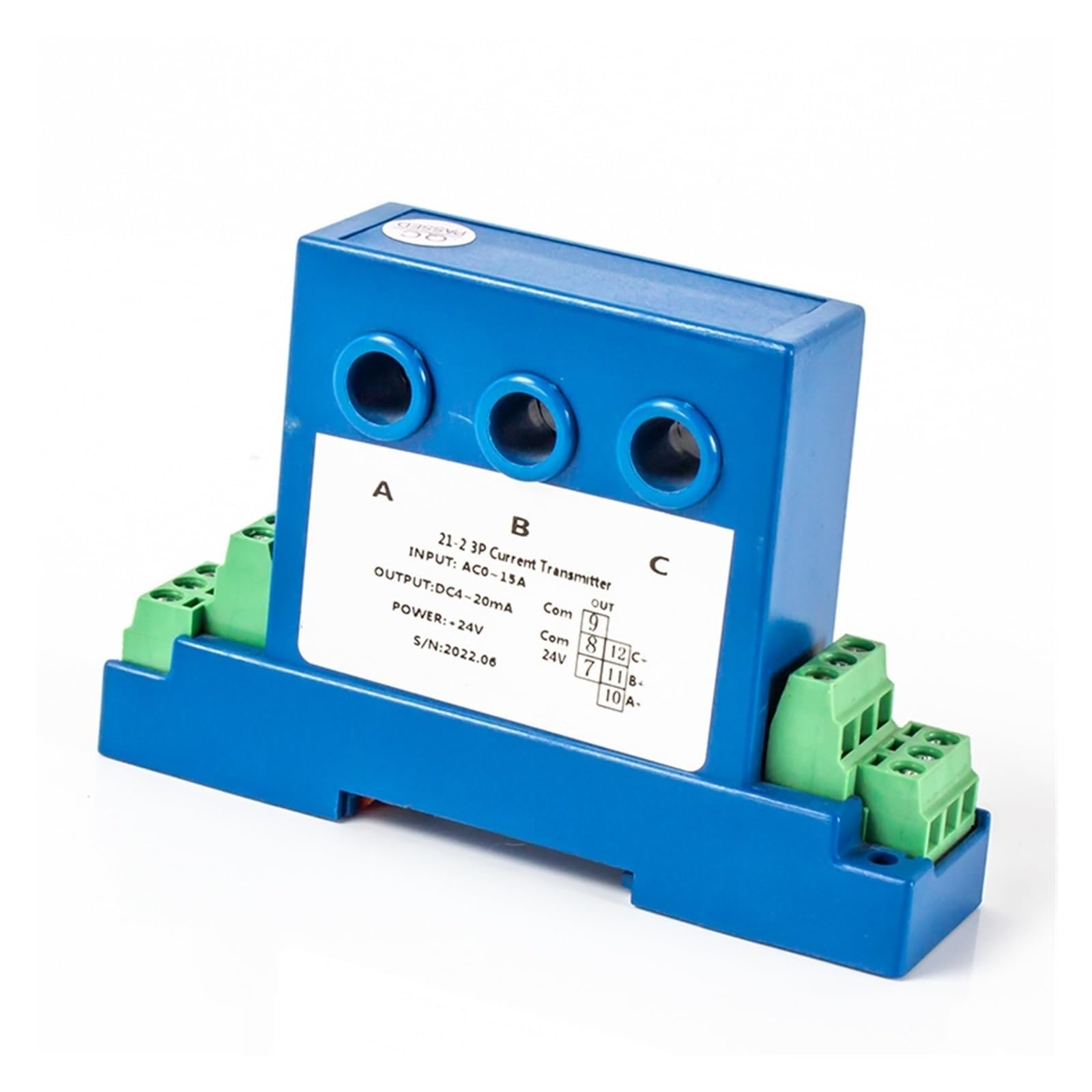 Transmetteur de courant alternatif 0-10A 0-25A 0-30A ; Transmetteur triphasé 4-20mA 0-10V RS485 DC24V(AC 0-25A,Output 0-10V)