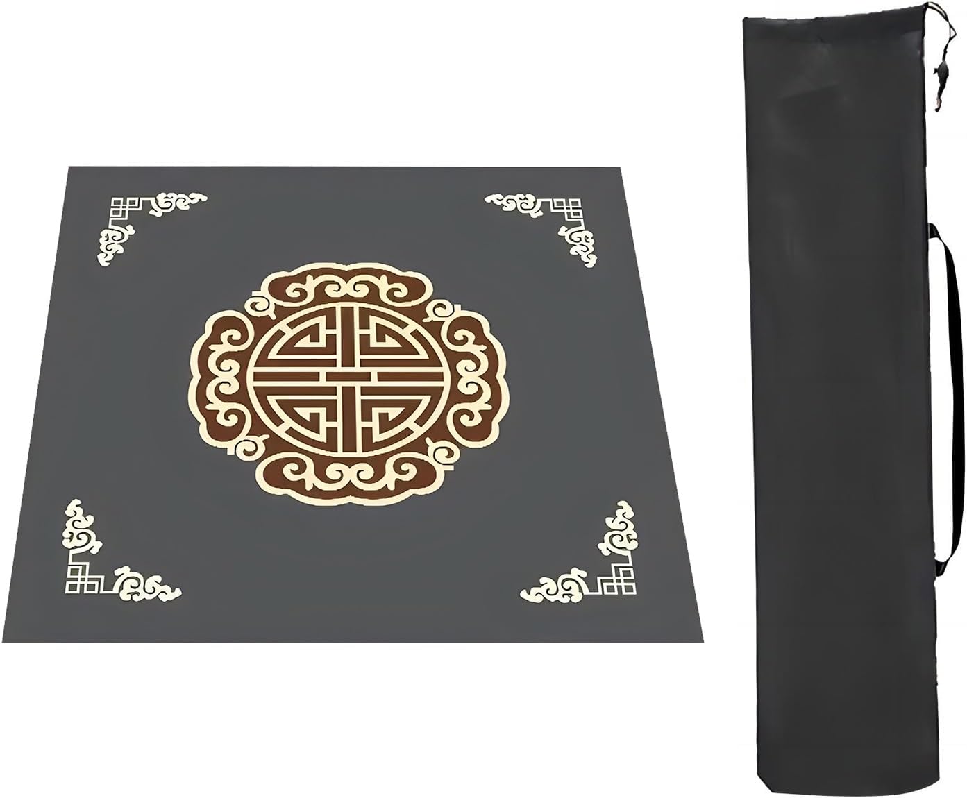 Premium Blackjack & Mahjong Table Mat - Thickened, Slip & Noise Reduction, with Storage Bag, Ideal for Poker & Tile Games - Blue, 70x70cm (27.55x27.55in)