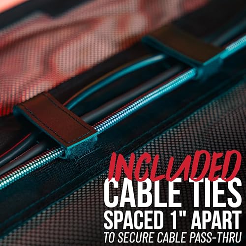 Miniatura 4 de Gator Frameworks Sistema de gestión de cables de malla se monta debajo del escritorio para optimizar tu espacio de trabajo, bridas integradas