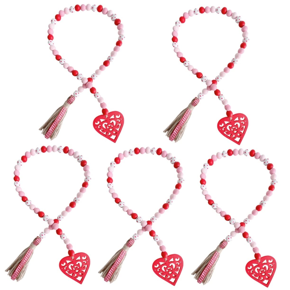 Abaodam 5pièces Guirlande avec Pompon pour Décoration Saint-Valentin Et Style pour Maison Et Événements