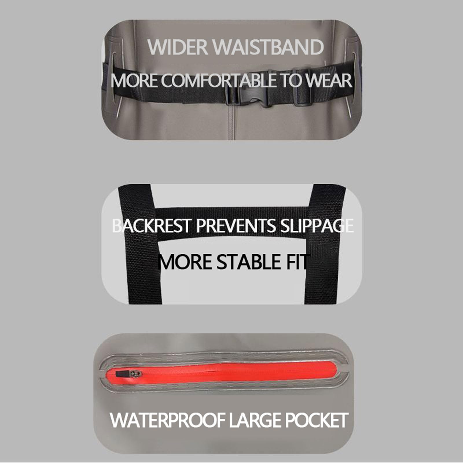 Wader da Pesca PVC Waders Pesca Abbigliamento Stivali da Pioggia mimetici con Doppie Ginocchiere Salopette Regolabili per Fiume Spiaggia Caccia Fango Giocare Avventura all'aperto
