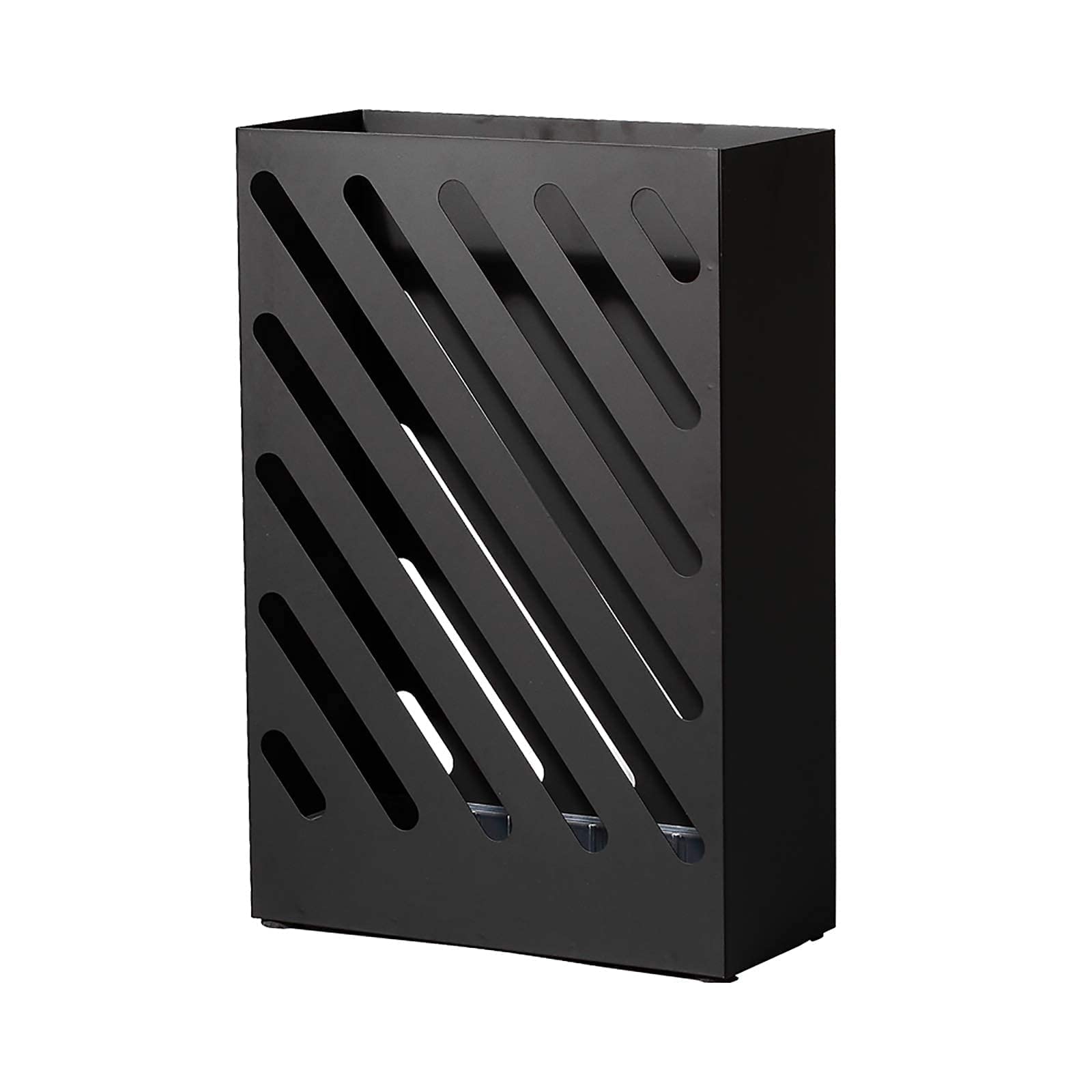 Porte-parapluies design simple et élégant en métal noir pour couloir et entrée