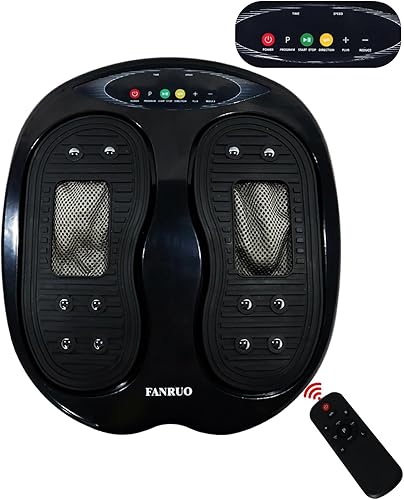 FANRUO Máquina masajeadora de pies con control remoto, velocidad de vibración ajustable, masajeador eléctrico de pies, aumenta las circulaciones,