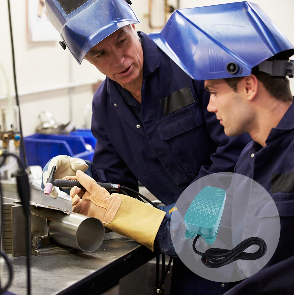 CHILDWEET 1 PC Foot Switch Foot Operated Pedal Controller Momentary Pedal Electrical Foot Pedal Controller for Industrial Heavy Duty Control Dual Momentary Footswitch On Off Foot Aluminum