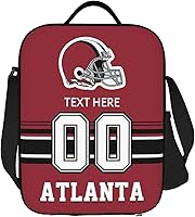 Vista 33 de Bolsa de almuerzo personalizada de Kansas City, regalos para hombres, mujeres, fanáticos, con nombre y número personalizados, correas de hombro