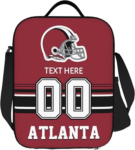 Vista 172 de Bolsa de almuerzo personalizada de Nueva Inglaterra, regalos para hombres, mujeres, fanáticos, con nombre y número personalizados, correas de hombro