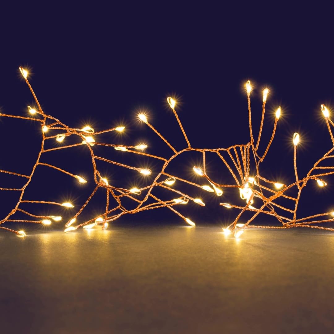 LEALIGHT blachere illumination Guirlande lumineuse de Noël - 5m - Blanc chaud - 500 LED en grappe