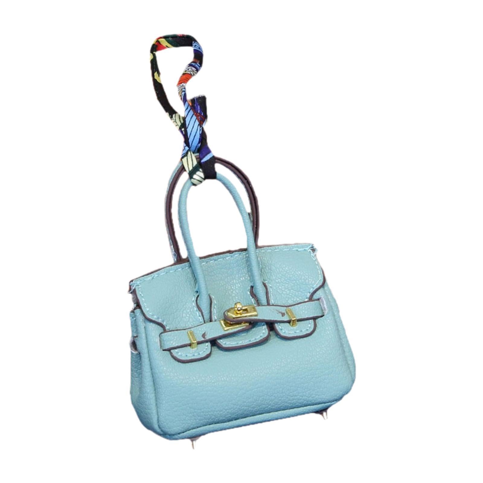 Car Key Case Lipstick Bag Cute for Women Girls Portable Mini Handbag Pendant Blue-image-20
