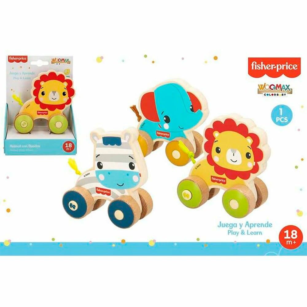 Fisher Price Mod Sdos Wooden Animals with Wheels