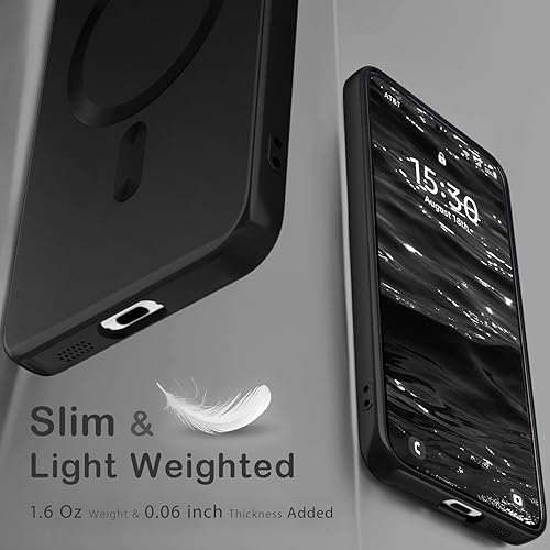 Miniatura 5 de Funda magnética para Samsung Galaxy S25 para mujeres, hombres y niñas compatible con MagSafe protector de lente de cámara mate, delgada, suave, de