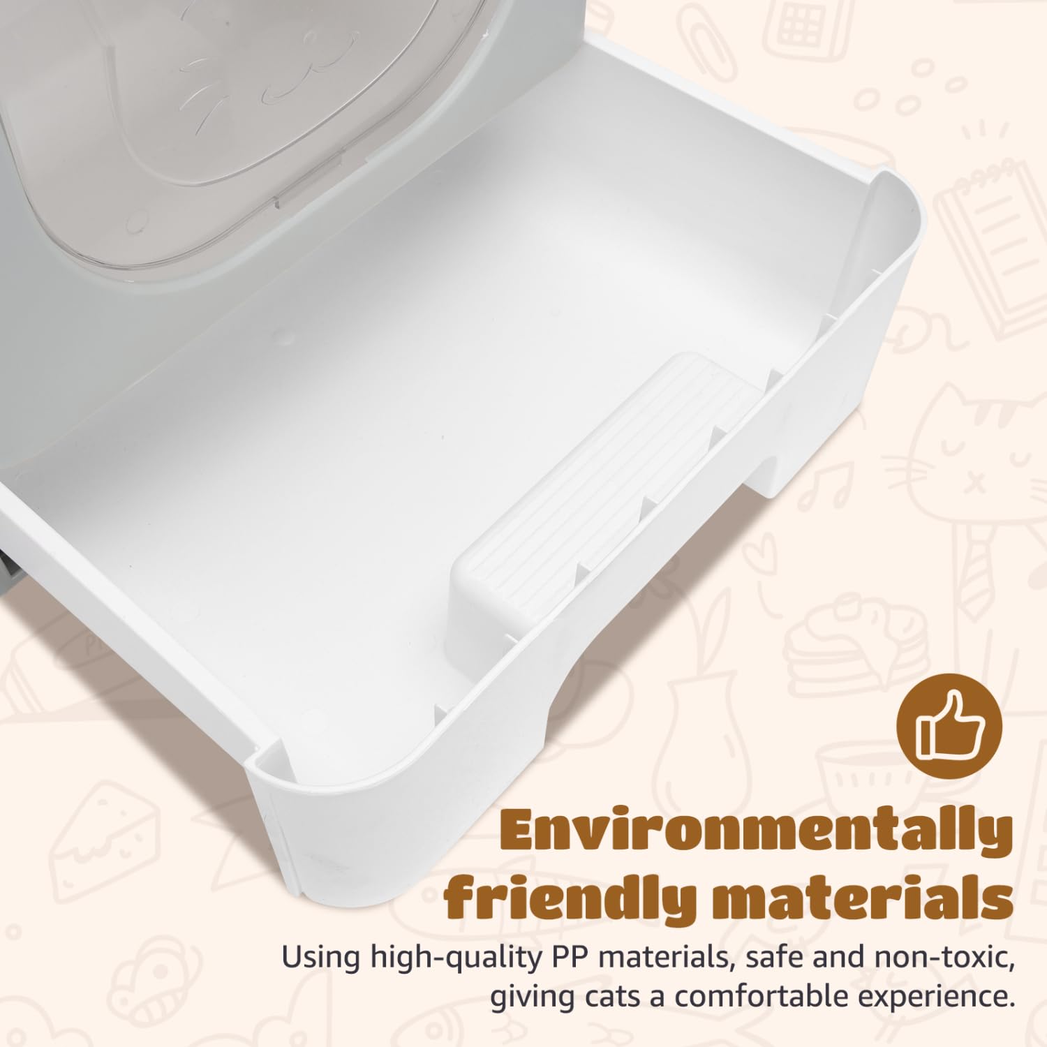 Nobleza - 2 x Arenero para Gatos, Caja de Arena Plegable para Gatos, Caja Arena con Bandeja Extraíble y Pala, Espacioso para Gatos Grandes, 48.5 x 38.5 x 38.2 cm