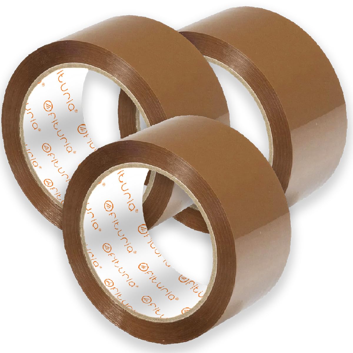 OFITURIA Cinta de Embalar, Cinta Adhesiva Marrón, Cinta para Embalaje de Cajas Mudanza y Envíos, Cinta Adhesiva para Embalar, Precinto Embalar Seguro y Resistente (50mmx120m, 3 cintas)
