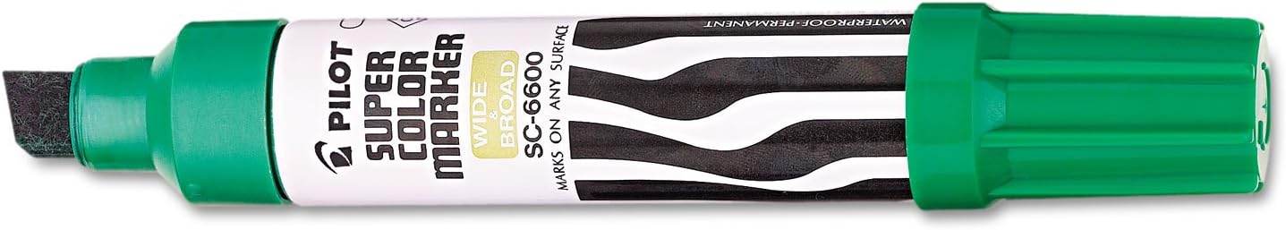 Jumbo Refillable Permanent Marker, Broad Chisel Tip, Green