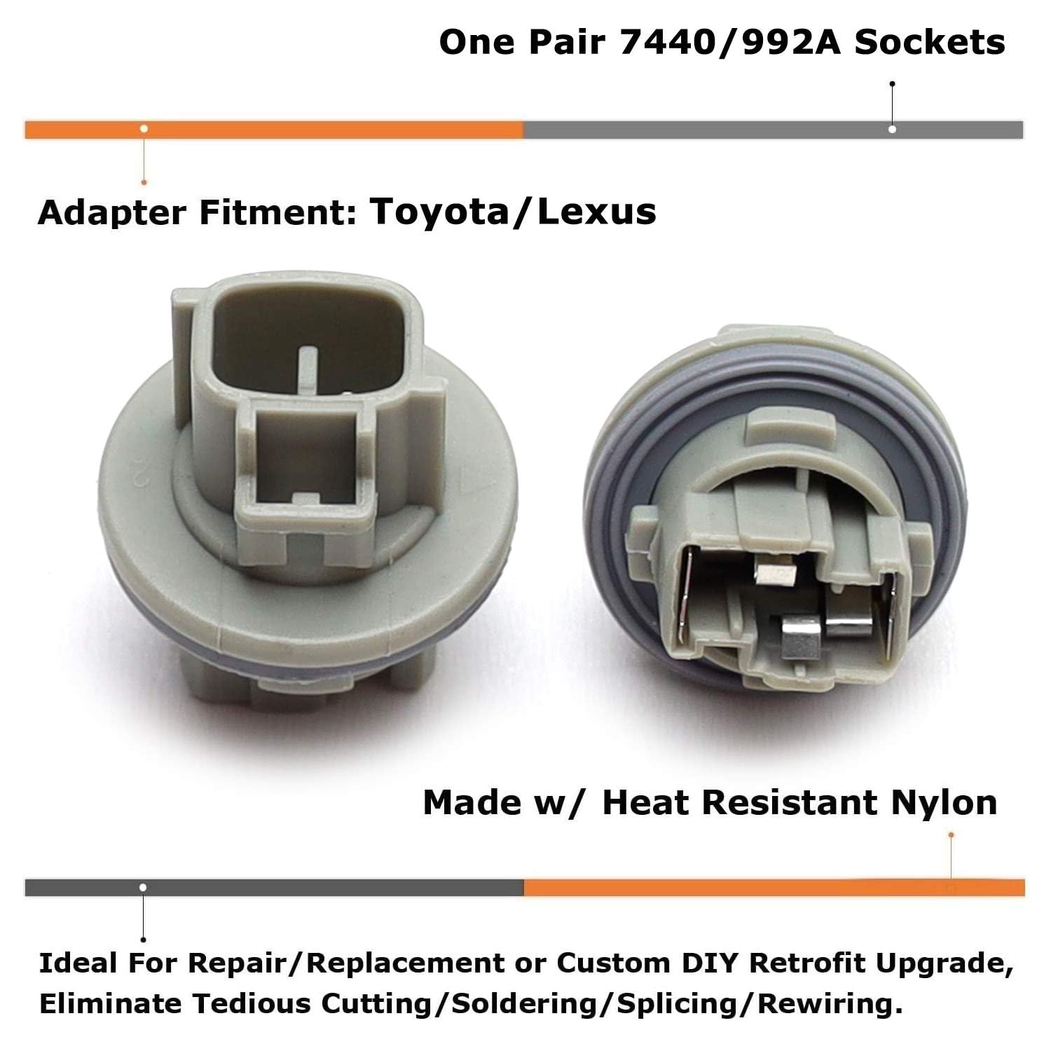 Amazon.com: iJDMTOY Pair Grey OE-Spec 7440 992A WY21W Front Lamp