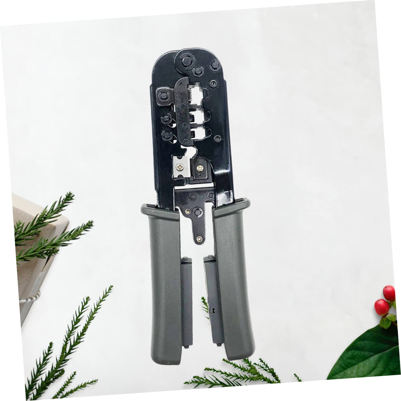 LIFKOME Pinza Per Crimpare Cavi 8p 6p 4p Con Tester Spelafili E Tagliafili Acciaio Utensile Di Crimpatura