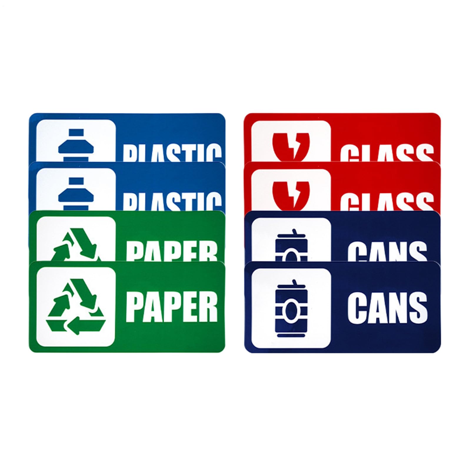 Recycling Sticker,8 Piece Fade Resistant Self-Adhesive Recycling Sign,Trash Can Stickers | for Home Office Apartment Hotel School Public Area Garbage Waste Yard
