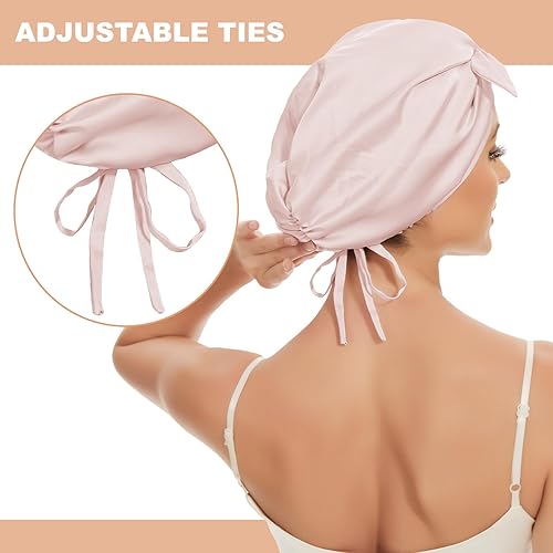 Miniatura 5 de Gorro de seda para dormir para el cabello (negro pavo real azul)