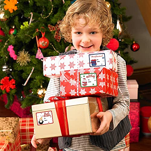 Diydec 120Pcs Christmas Gift Tags Sticker Self Adhesive Christmas Paper Present Name Labels For Holiday Present #TOP6